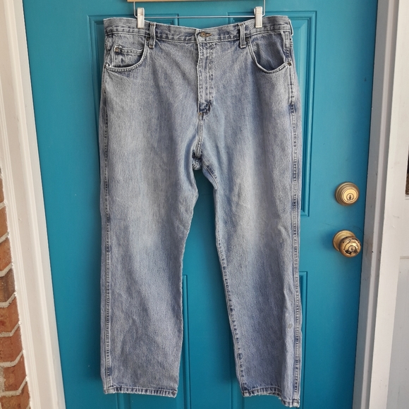 Vintage Mens Jeans Bass Pro Inc Jeans Men Red Head Denim Utility Cotton 38W 30L - Picture 1 of 8